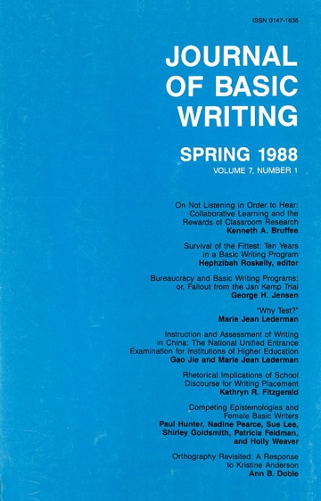 The Journal of Basic Writing