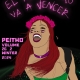 Image description: a drawing by Pilar Emitxin. A young woman leans forward, laughing or shouting gleefully. She has pink flowers on top of her long red hair, she wears a green bandana for a top, and wears a bright purple choker necklace. The background is black, and bright pink text reads: “EL FEMINISMO VA A VENCER” (“Feminism is going to win”).