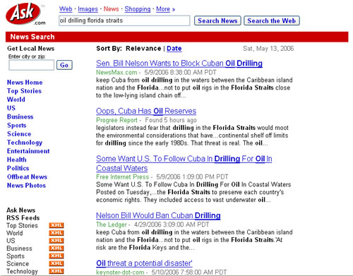 Screen shot of Ask.com