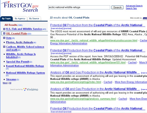 Screen shot of FirstGov's Website