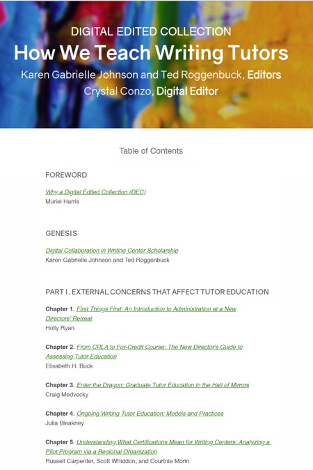 How We Teach Writing Tutors