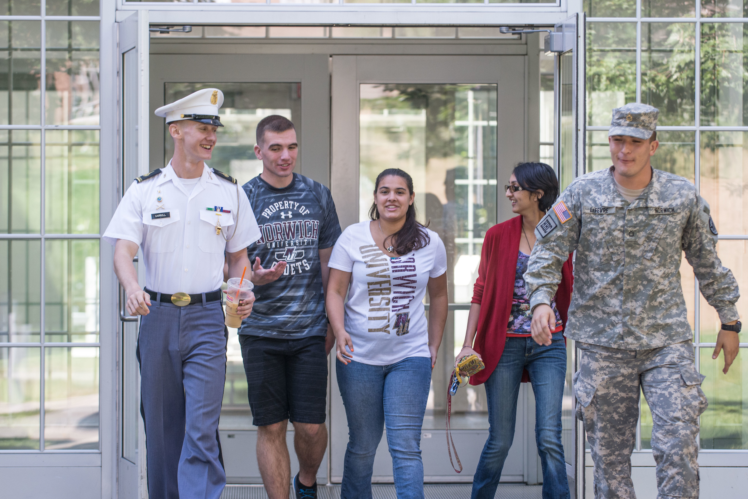 Norwich University students in and out of uniform.